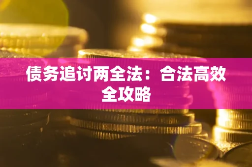 武汉债务追讨两全法：合法高效全攻略