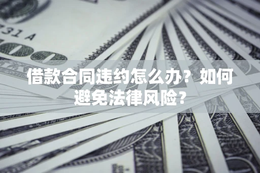 武汉借款合同违约怎么办？如何避免法律风险？